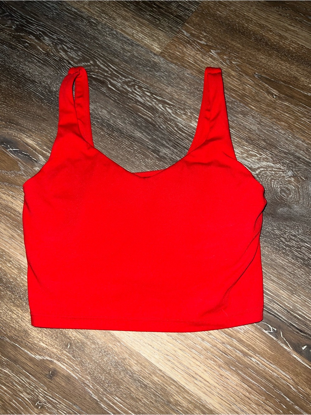 aerie Red Scoop Neck Crop Tank